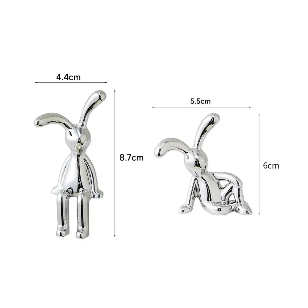 Adorable Long Ear Bunny Figurines Models