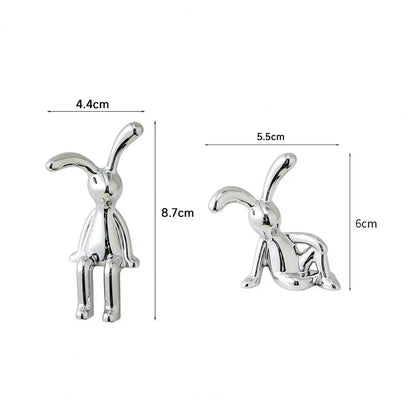 Adorable Long Ear Bunny Figurines Models