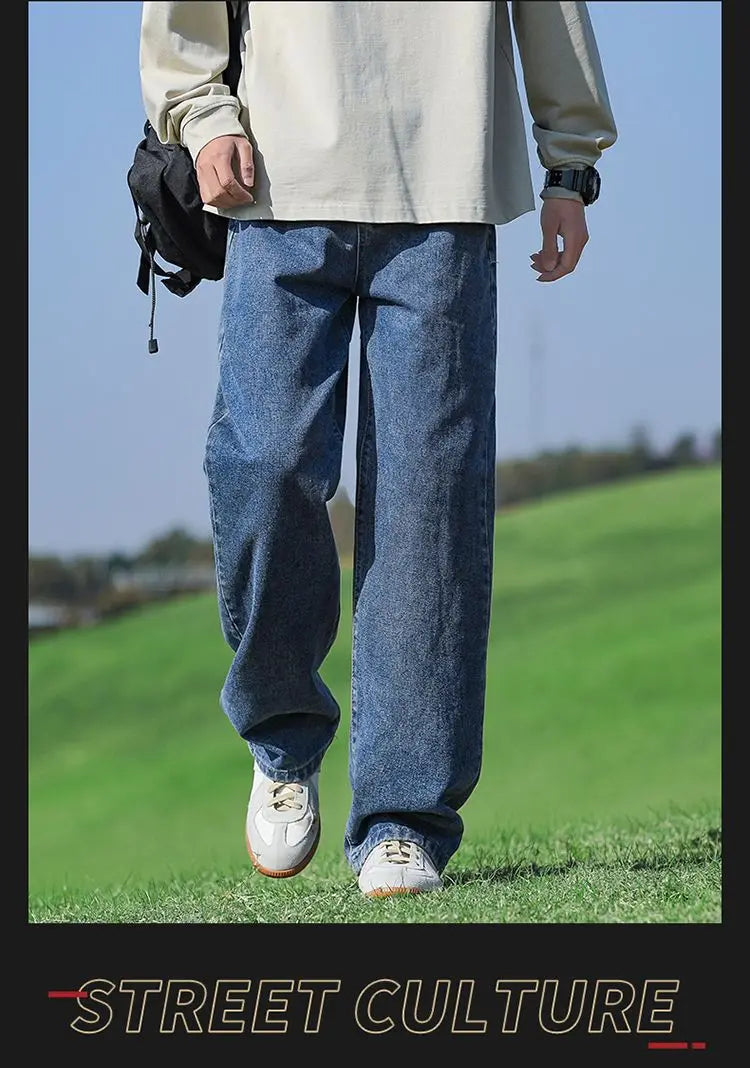 Men's Trendy Wide Leg Washed Jeans