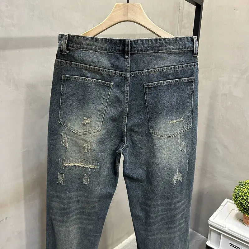 Loose Personality Trendy Washed Pants Men'