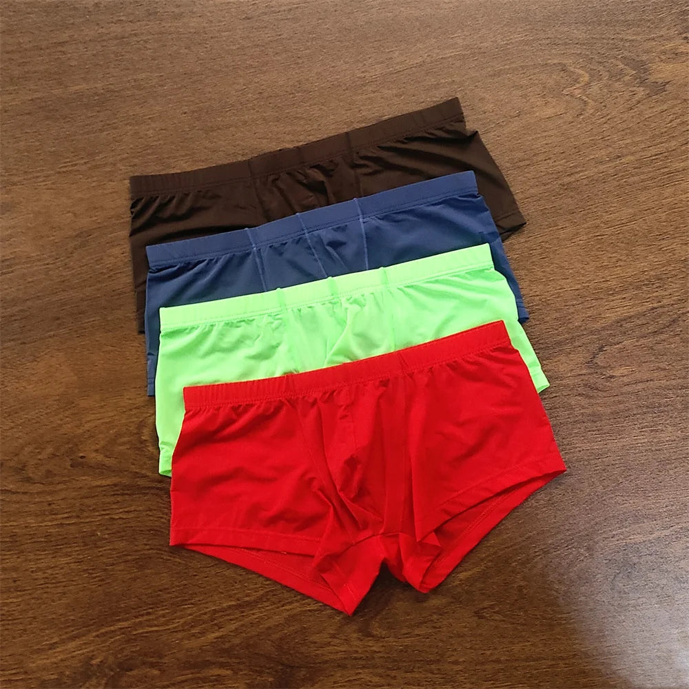 4PCS Sexy Men Brief Summer Breathable Underwear