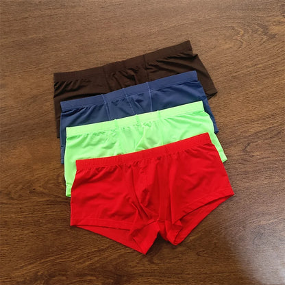 4PCS Sexy Men Brief Summer Breathable Underwear