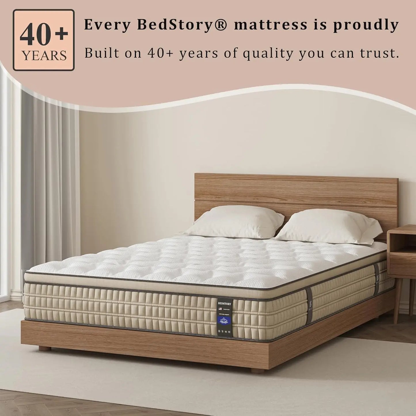 Full/King Hybrid Gel Memory Foam Mattress, Queen Size with Breathable Fabric