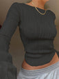 Woman Fashion Casual Ruched Long Sleeve Blouses