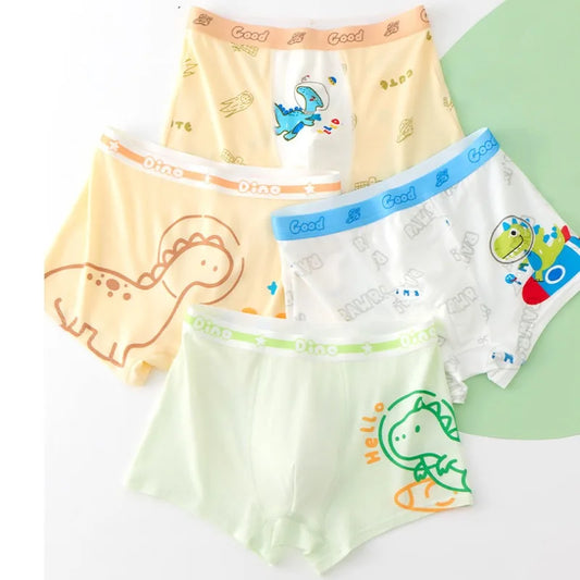 4PCS Mesh Breathable Boy Comfort Antibacterial Cartoon  Underwear