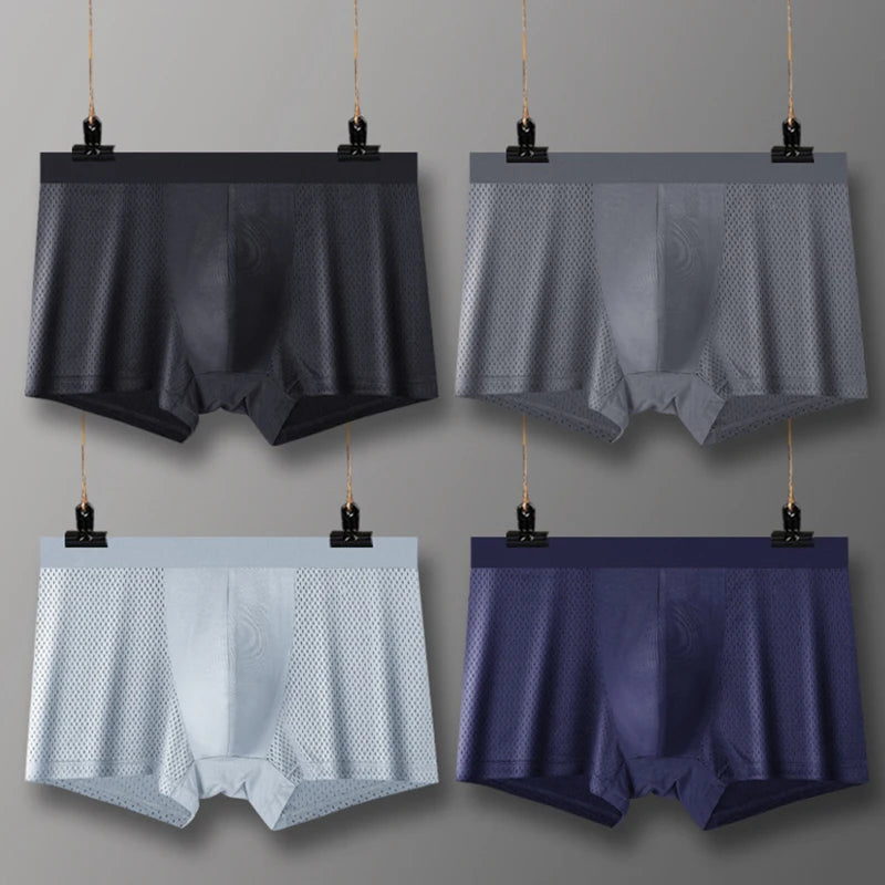 4pcs Mesh Bamboo Fiber Men's Boxerr XXXXL Large Size