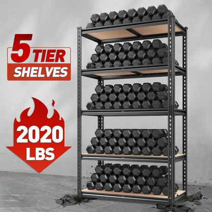 2020LBS Storage Shelves 5 Tier Heavy Duty, Adjustable