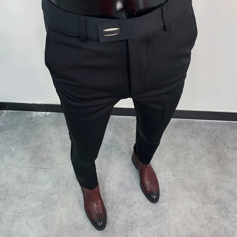 Men Stretch Slim Formal Casual Pants Fashion