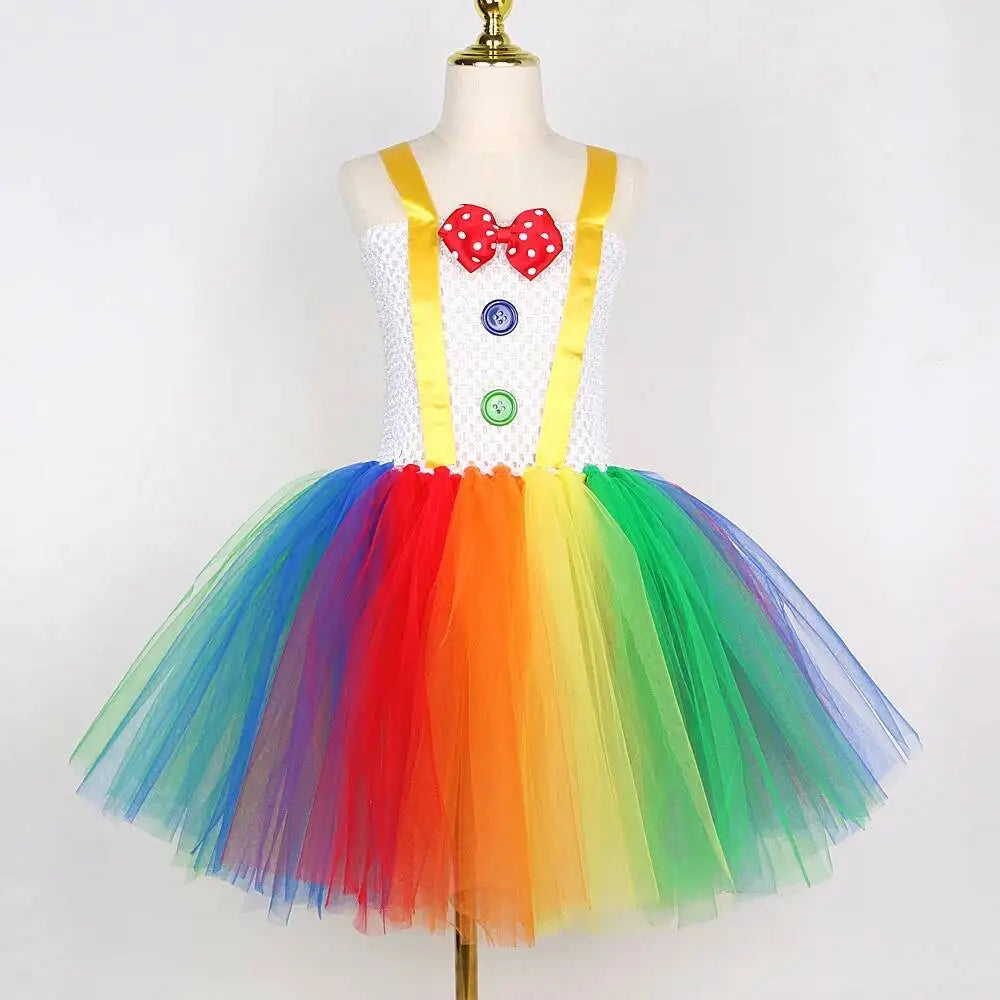Rainbow Circus Costume Tutu Dress for Girls
