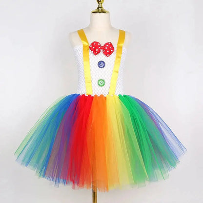 Rainbow Circus Costume Tutu Dress for Girls