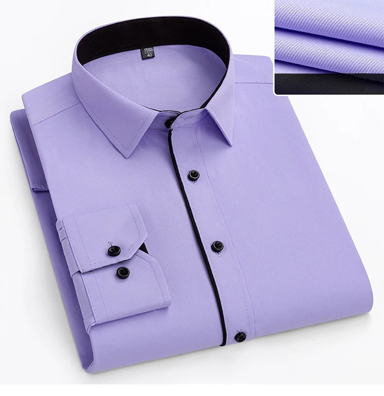 double collor Full shirts for men plus size
