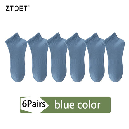 6Pairs Men Cotton Mesh Socks