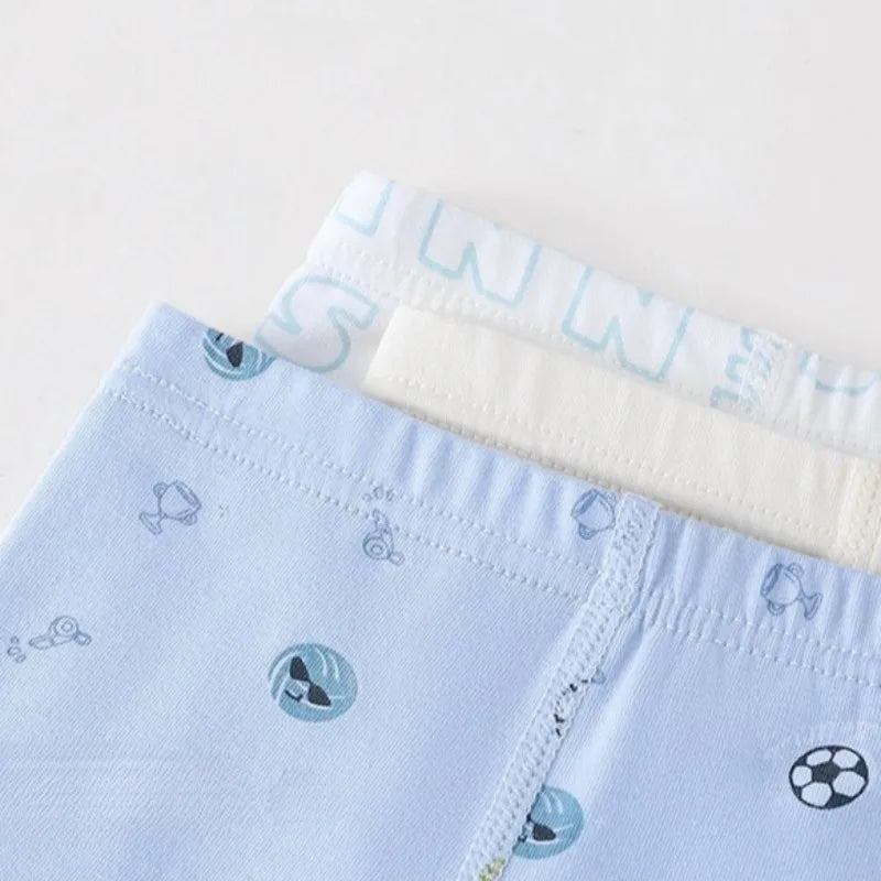 4PCS Cotton Antibacterial Boys Breathable Cartoon Underwear