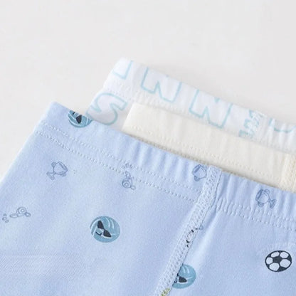 4PCS Cotton Antibacterial Boys Breathable Cartoon Underwear