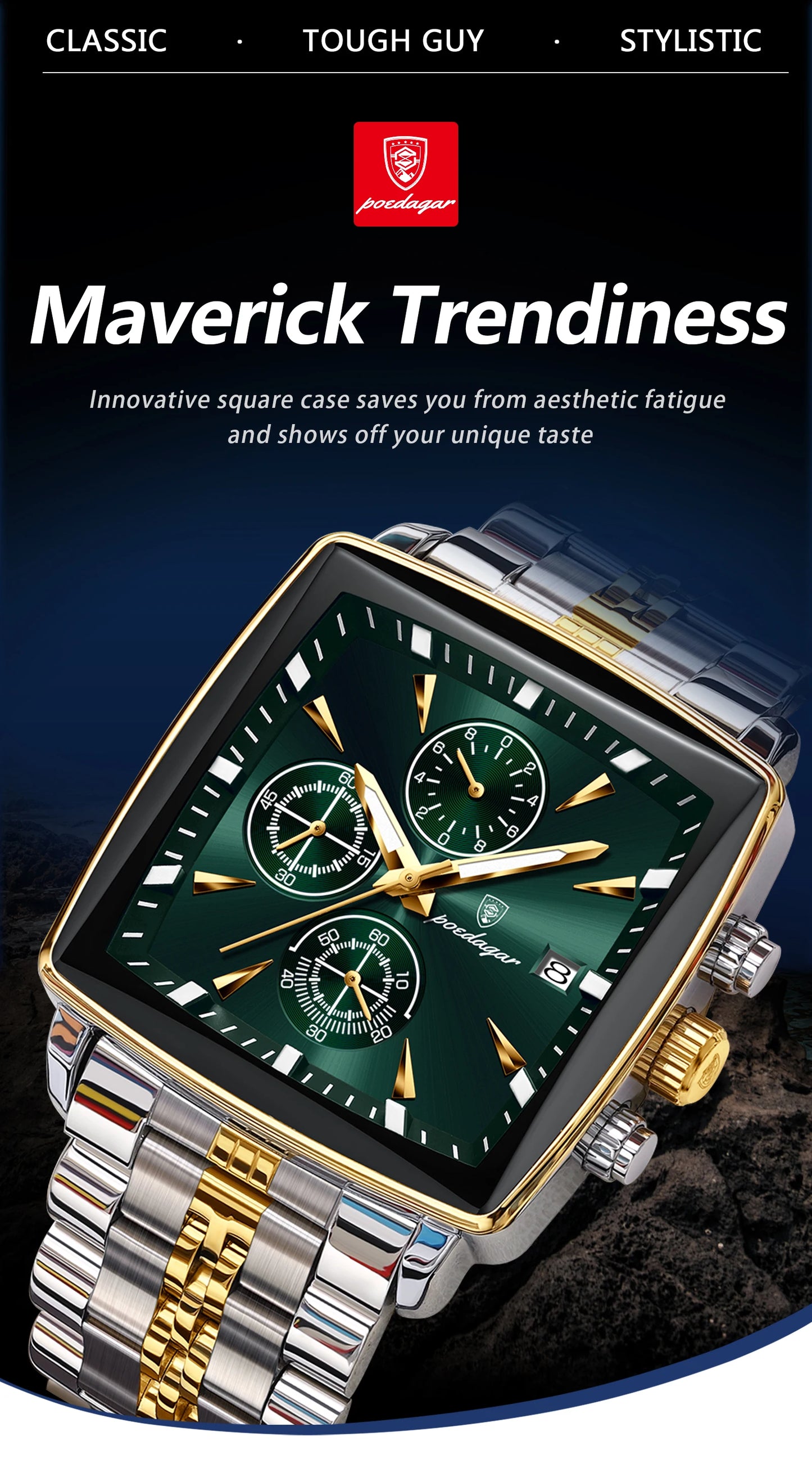 POEDAGAR Top Luxury Male Wristwatch Waterproof