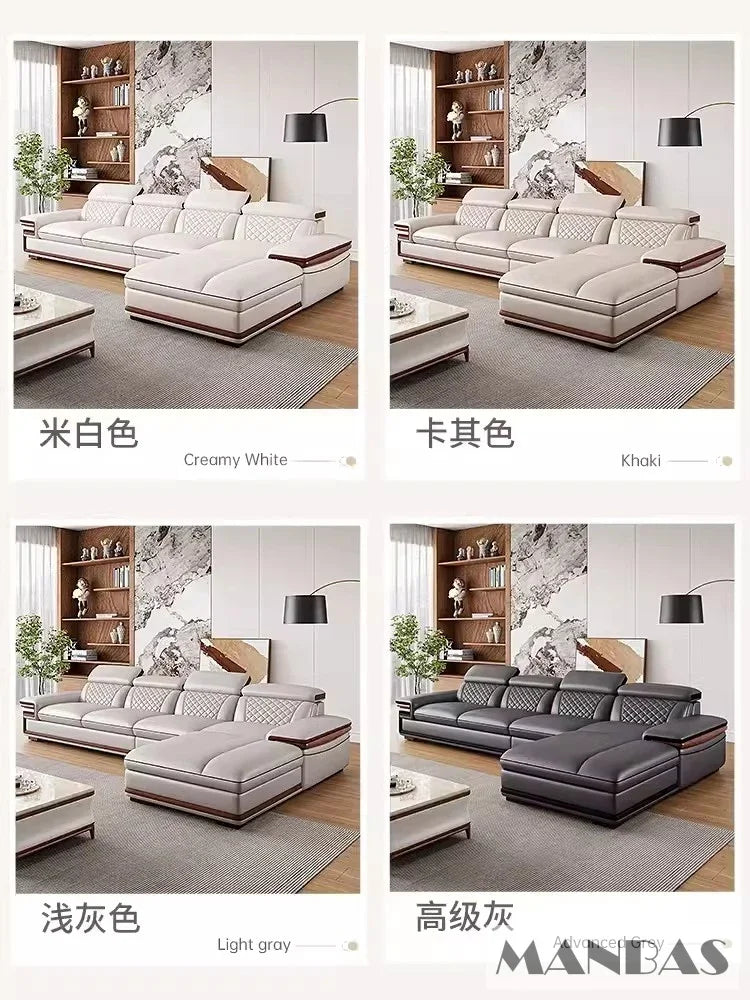 Genuine Leather Sofa Set for Living Room
