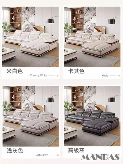 Genuine Leather Sofa Set for Living Room