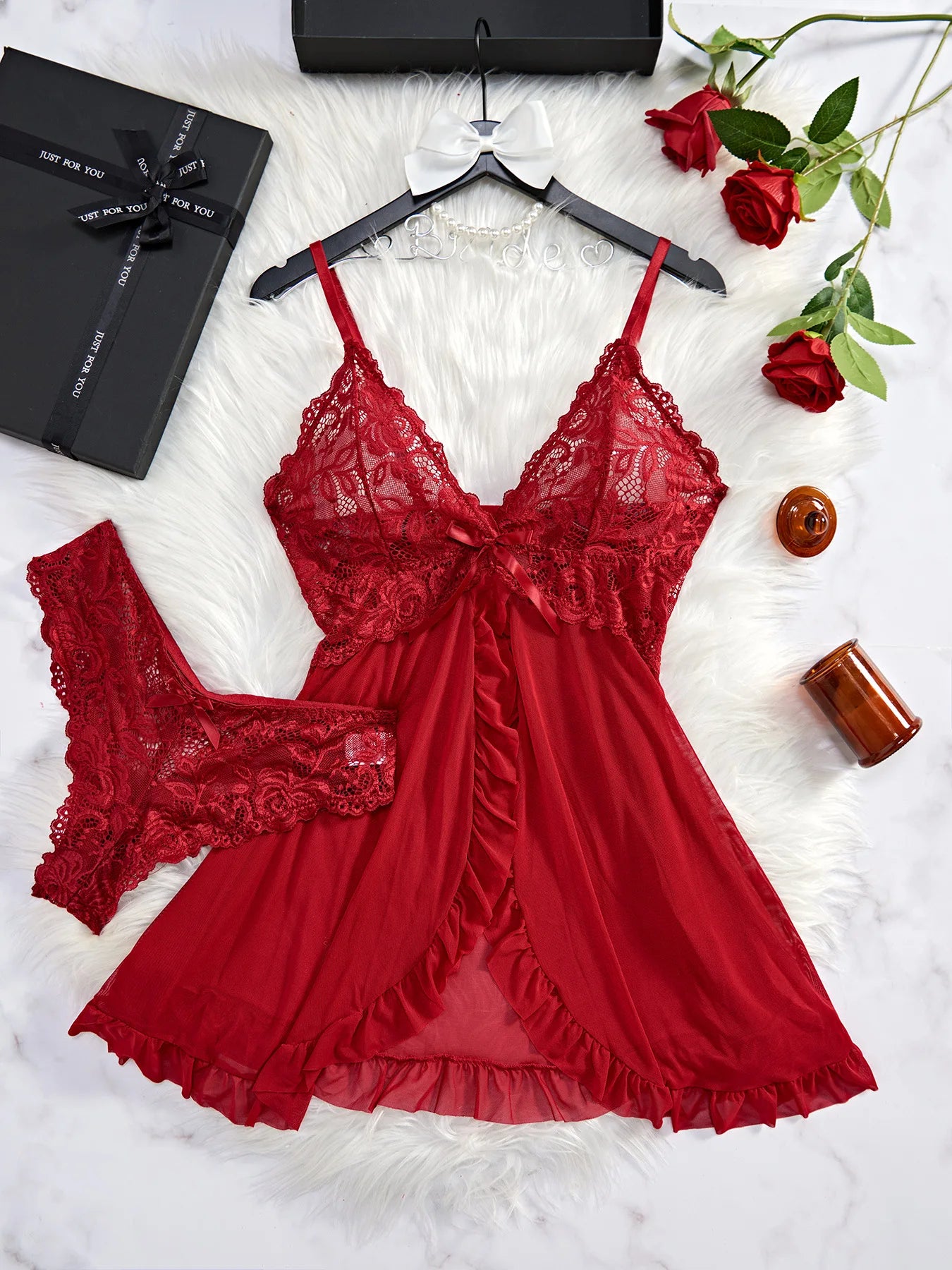 Women Erotic Bra Nightdress Sexy Lace Sleepwear