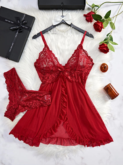 Women Erotic Bra Nightdress Sexy Lace Sleepwear