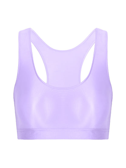 Glossy Womens Mid Waist Gym Fitness Yoga