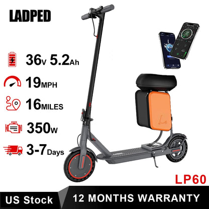 Electric Scooter 350W 19mph Max Speed Folding