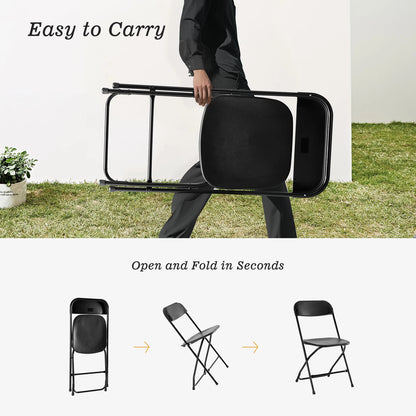 Plastic Folding Chairs, Lightweight Portable Indoor/Outdoor