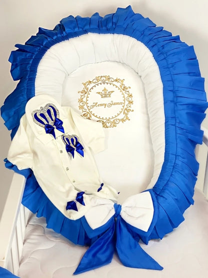 4 Pcs Boy/Girl Rhinestone Crown Jumpsuit Clothing