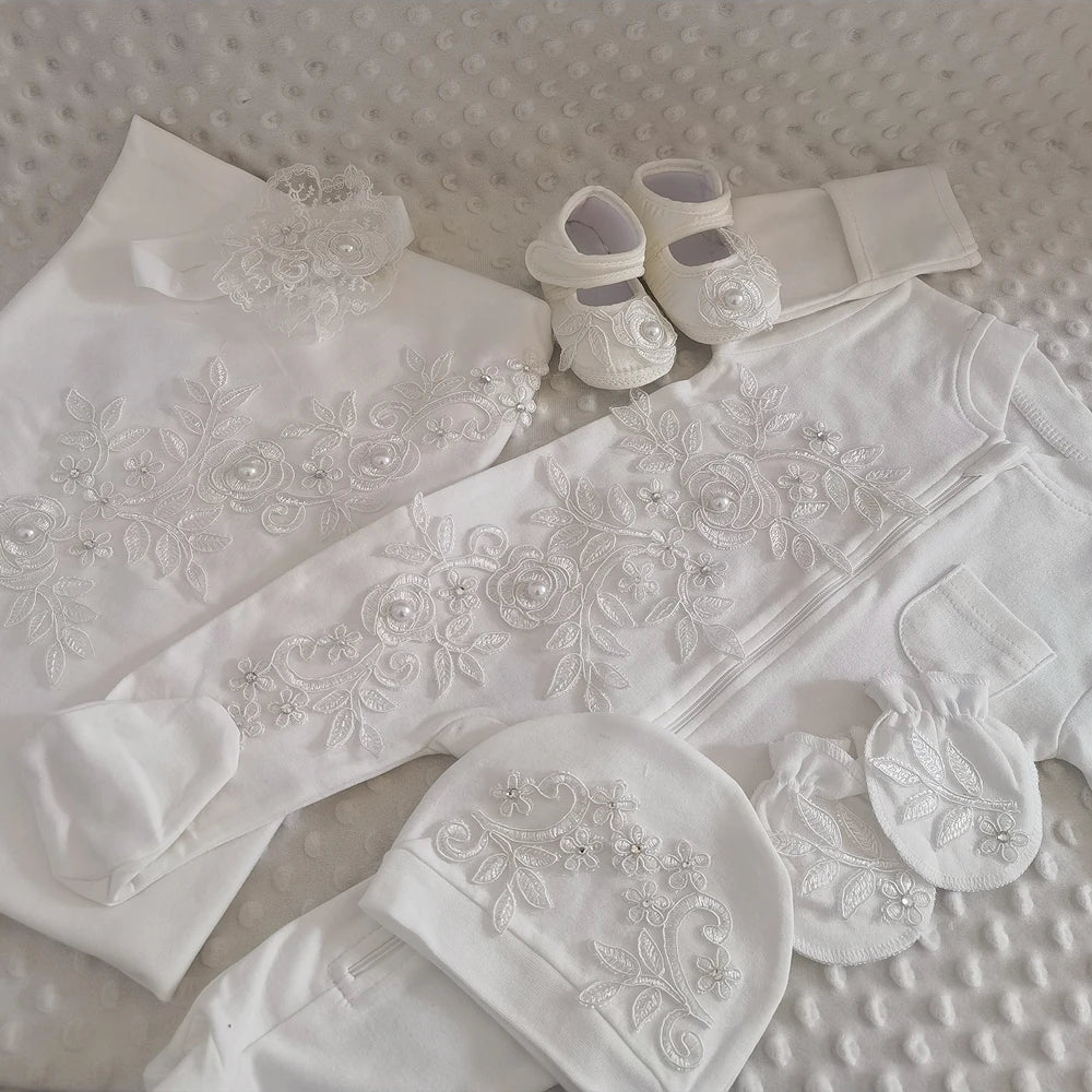 5 Pcs Girl/Boy Hospital Exit Newborn Bling Outfits