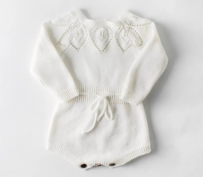 Baby Girls Knitting Romper Red Fashion