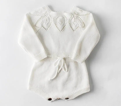 Baby Girls Knitting Romper Red Fashion