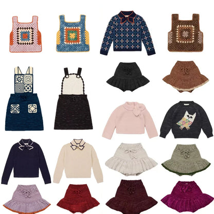 Girls Sweaters and Skirts Clothing Sets