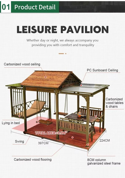Multifunctional Outdoor Gazebo, Garden Structure,