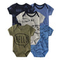 5 Pcs Boys/Girls Fashion Cartoon Short Sleeve Onesies