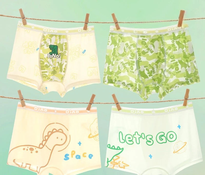 4PCS Boys Cute Mesh Breathable Comfort Underwear