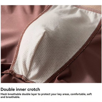 3PCS Luxury Silk Satin-like Men's  Breathable Underwear