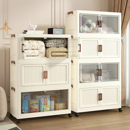 Foldable Plastic Storage Cabinet, Easy Assembly