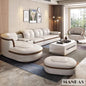Luxury L-Shaped Genuine Leather Sectional Sofa Set
