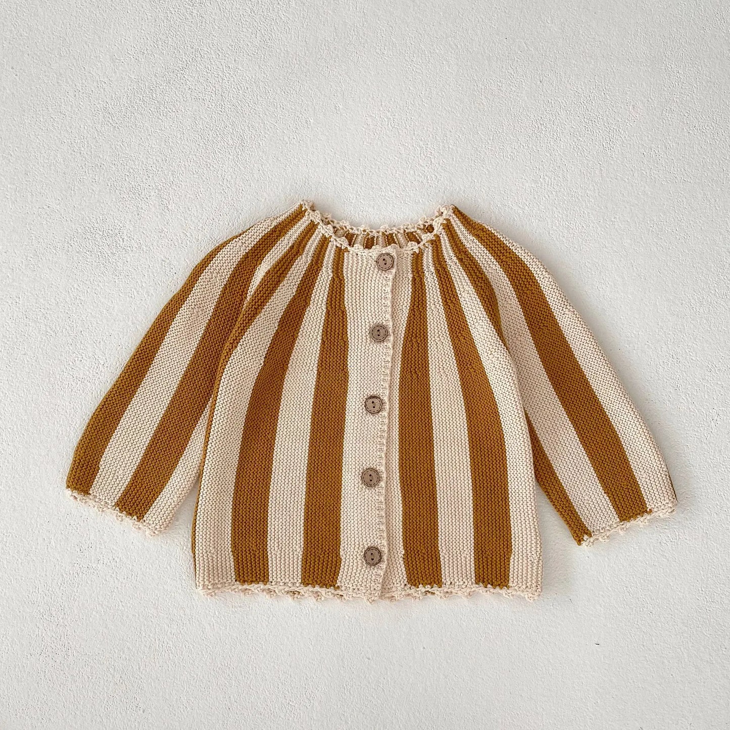 2 Pcs Baby Girls Long Sleeve Striped Cardigan Coat+ Shorts