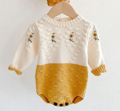 Baby Girls Knitting Romper Red Fashion