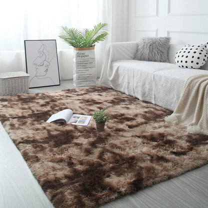 White Fluffy Modern Home Decor Rug Non-Slip