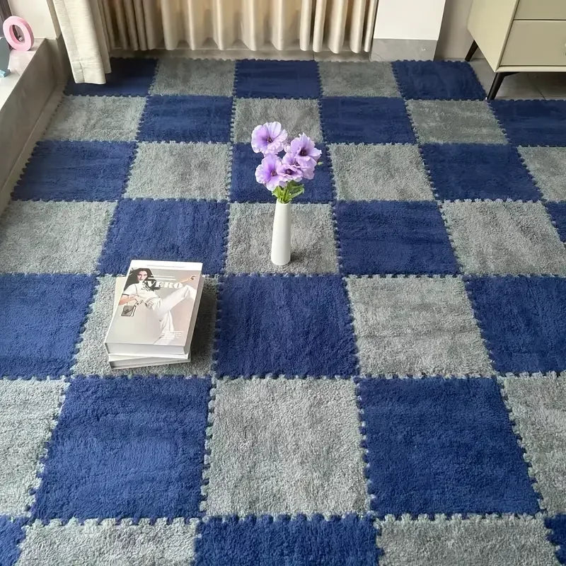 10Pcs Plush Puzzle Foam Floor Mat Carpet Playmat