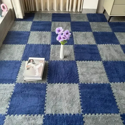 10Pcs Plush Puzzle Foam Floor Mat Carpet Playmat