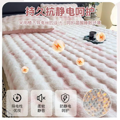 Plush Sheet Cover All-inclusive Mattress Protective Cover