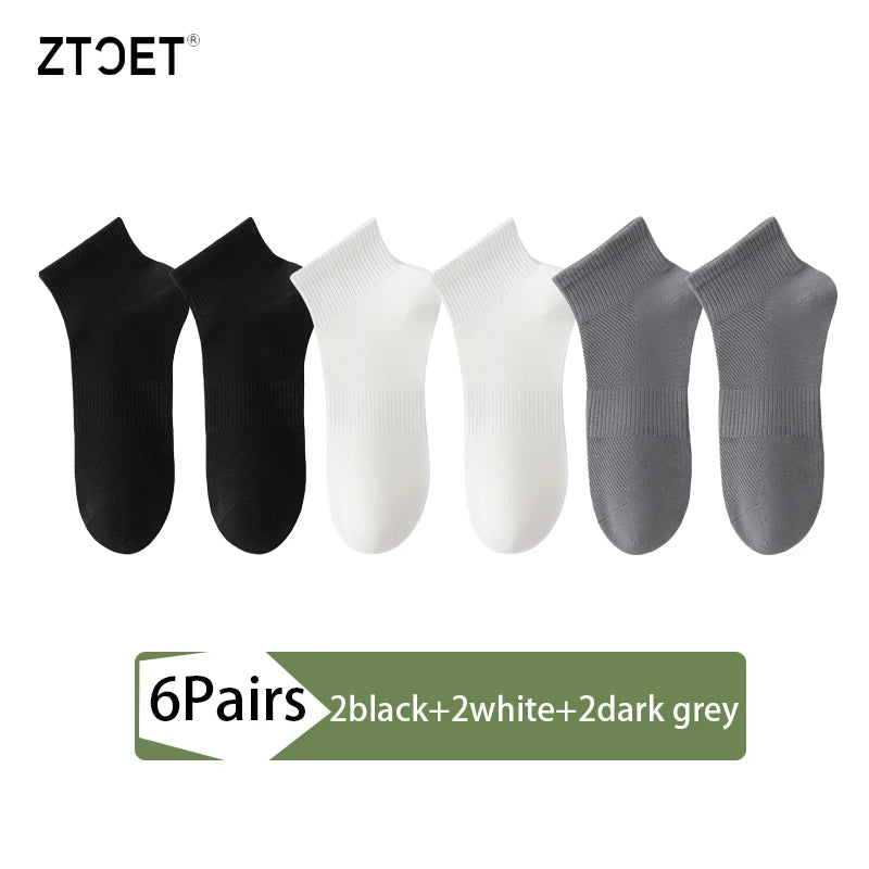 6Pairs Men Cotton Mesh Socks