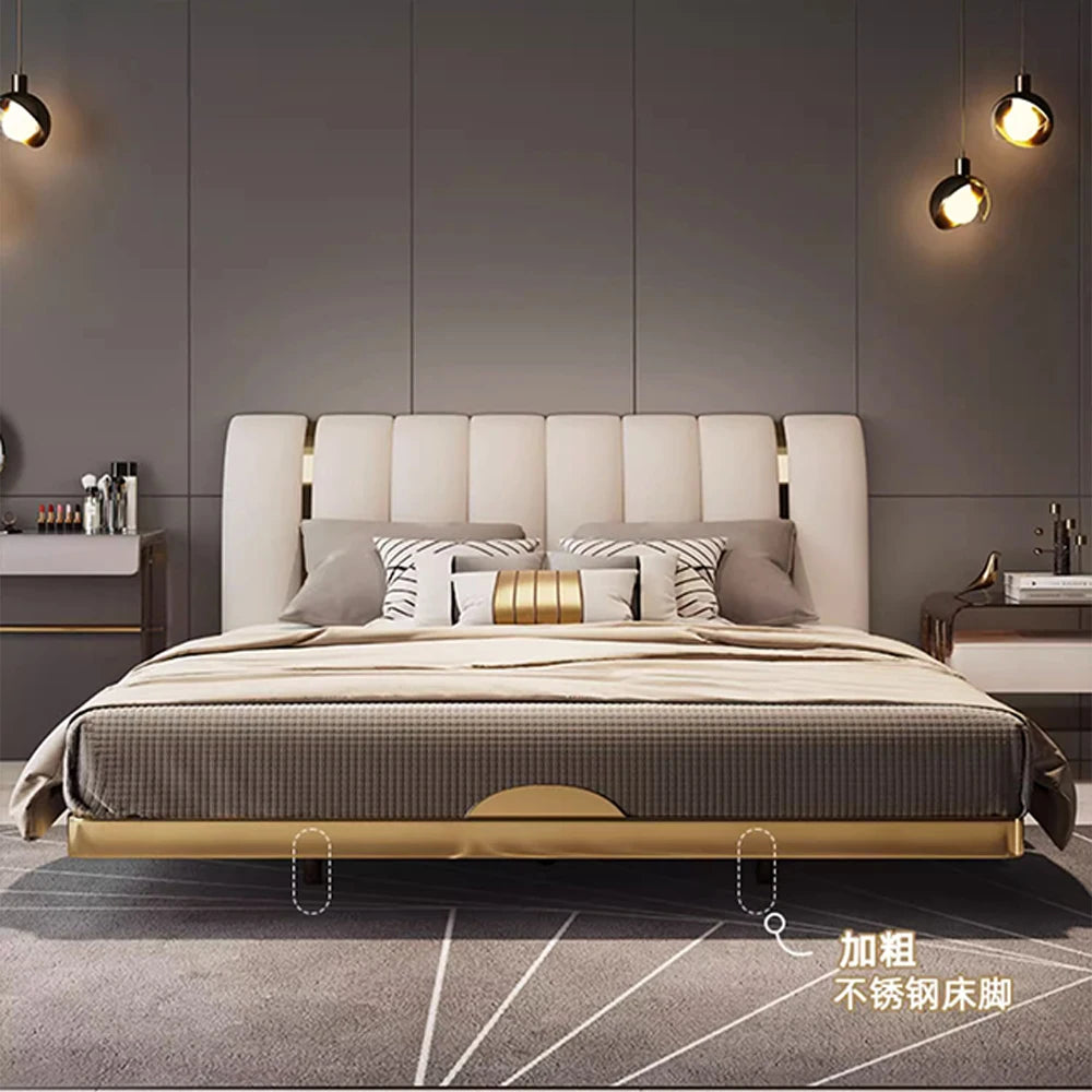MINGDIBAO Modern Genuine Leather Suspended Bed
