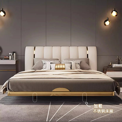 MINGDIBAO Modern Genuine Leather Suspended Bed