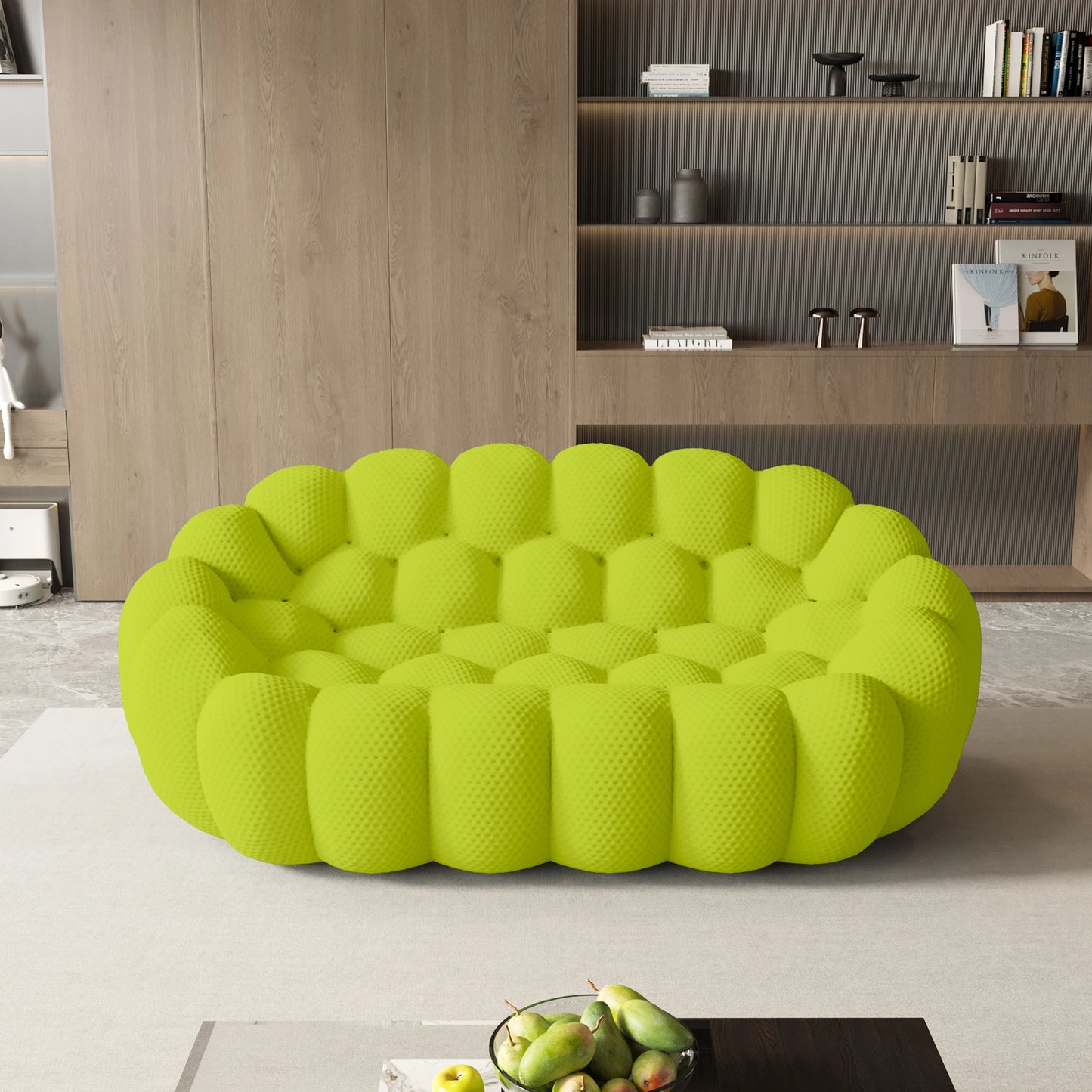 Modern Curved Loveseat Couch Football-Shaped