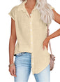Womens Cotton Linen Casual Short Sleeve Tops