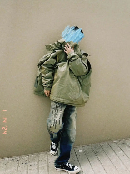 Loose Personality Trendy Washed Pants Men'