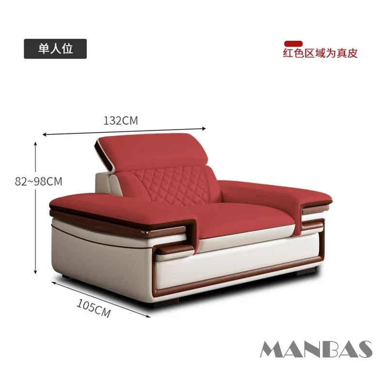 Genuine Leather Sofa Set for Living Room
